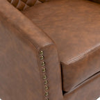 Ethan Accent Chair Barrel PU Leather with Nailhead Trim