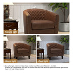 Ethan Accent Chair Barrel PU Leather with Nailhead Trim