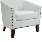 Ethan Accent Chair Barrel PU Leather with Nailhead Trim