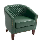Ethan Accent Chair Barrel PU Leather with Nailhead Trim