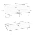 Modern 70-Inch Teddy Fleece Convertible Futon Sofa bed