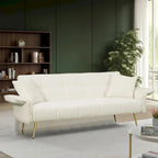 Modern 70-Inch Teddy Fleece Convertible Futon Sofa bed