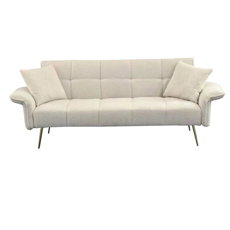 Modern 70-Inch Teddy Fleece Convertible Futon Sofa bed