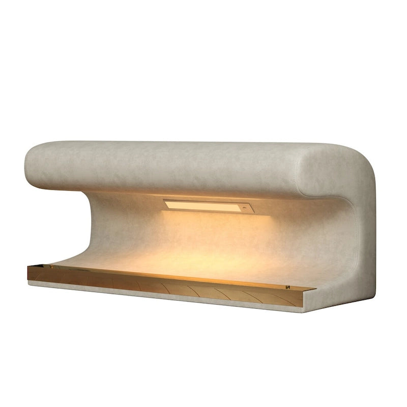 Entryway Bench Leather Upholstered Ottoman with LED sensor light for living room, bedroom, end of bed
