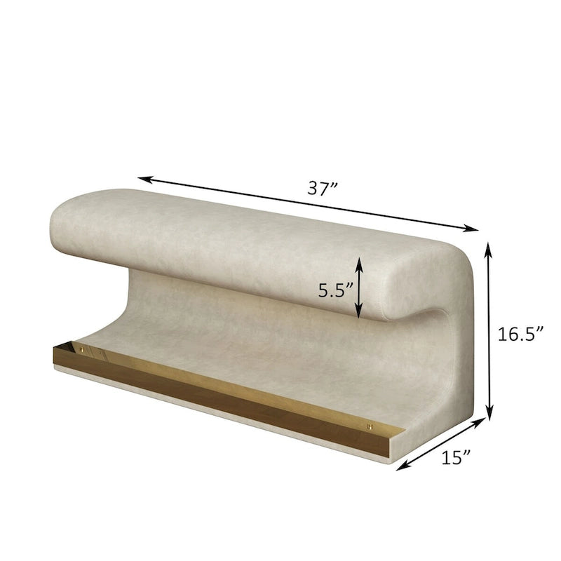 Entryway Bench Leather Upholstered Ottoman with LED sensor light for living room, bedroom, end of bed