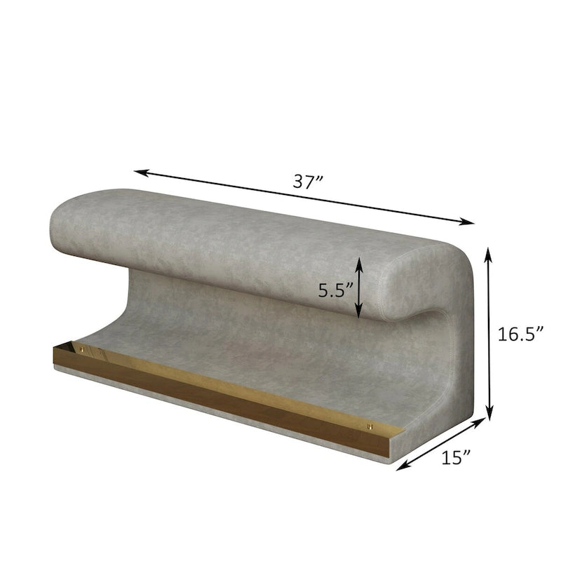 Entryway Bench Leather Upholstered Ottoman with LED sensor light for living room, bedroom, end of bed