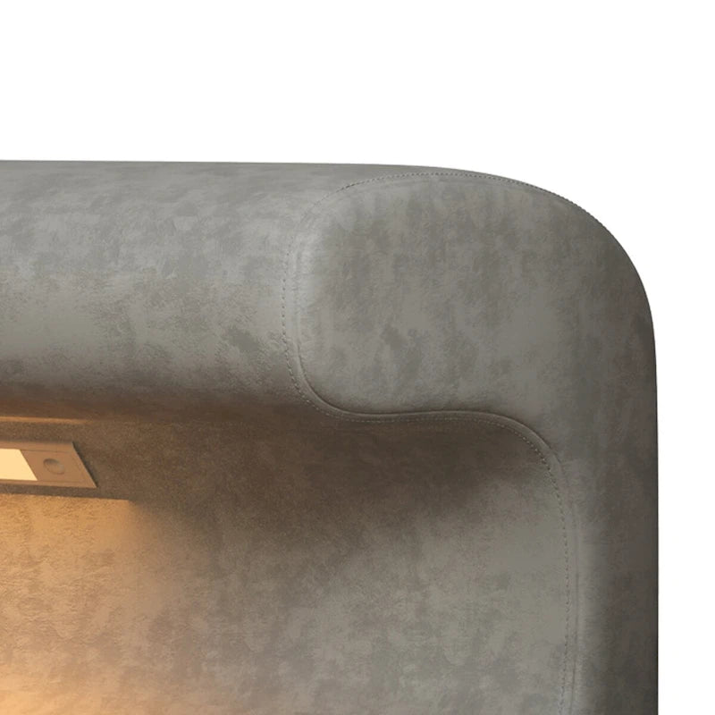 Entryway Bench Leather Upholstered Ottoman with LED sensor light for living room, bedroom, end of bed