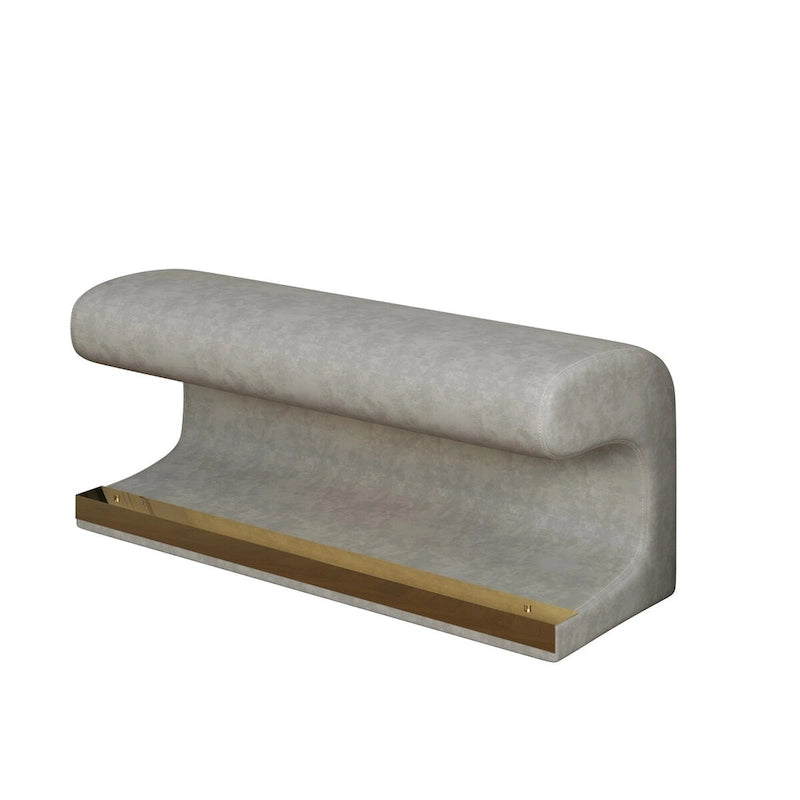 Entryway Bench Leather Upholstered Ottoman with LED sensor light for living room, bedroom, end of bed