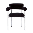 Upholstered Armchair Dining Chairs With Metal Legs (Set of 2),Black