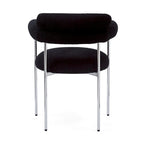 Upholstered Armchair Dining Chairs With Metal Legs (Set of 2),Black