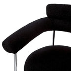 Upholstered Armchair Dining Chairs With Metal Legs (Set of 2),Black