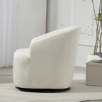 Accent Chair with Barrel-shaped Design and 360 Degree Swivel Feature