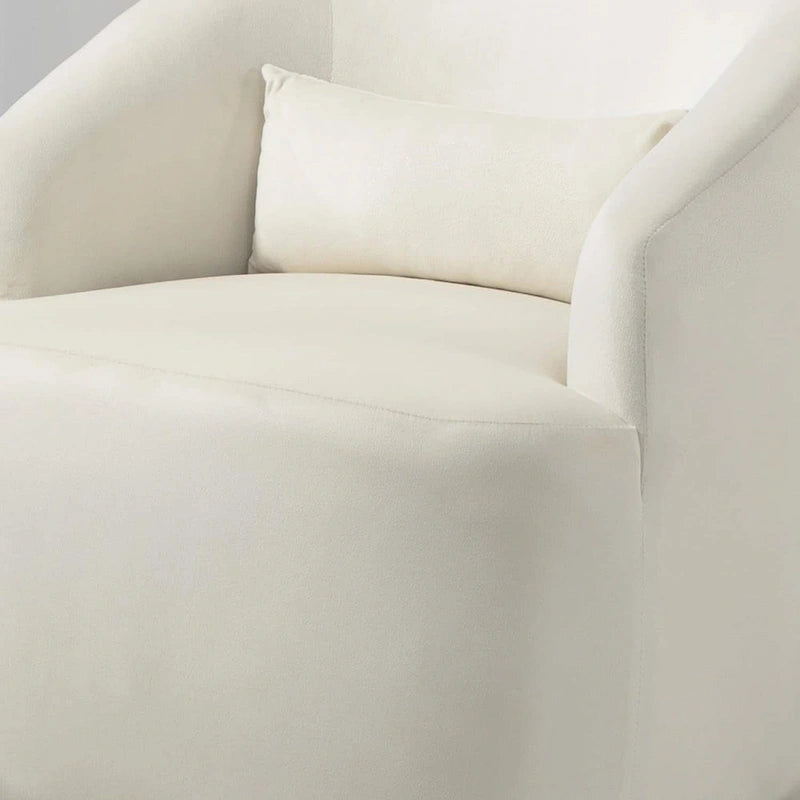 Accent Chair with Barrel-shaped Design and 360 Degree Swivel Feature