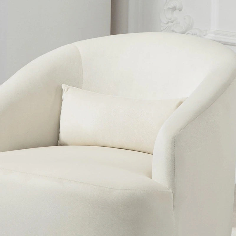 Accent Chair with Barrel-shaped Design and 360 Degree Swivel Feature