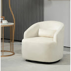 Accent Chair with Barrel-shaped Design and 360 Degree Swivel Feature