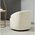 Accent Chair with Barrel-shaped Design and 360 Degree Swivel Feature