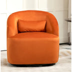 Accent Chair with Barrel-shaped Design and 360 Degree Swivel Feature