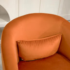 Accent Chair with Barrel-shaped Design and 360 Degree Swivel Feature