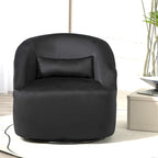 Accent Chair with Barrel-shaped Design and 360 Degree Swivel Feature
