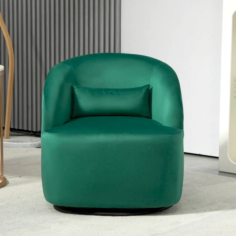 US Pride Furniture Accent Chair with Barrel-shaped Design and 360 Degree Swivel Feature