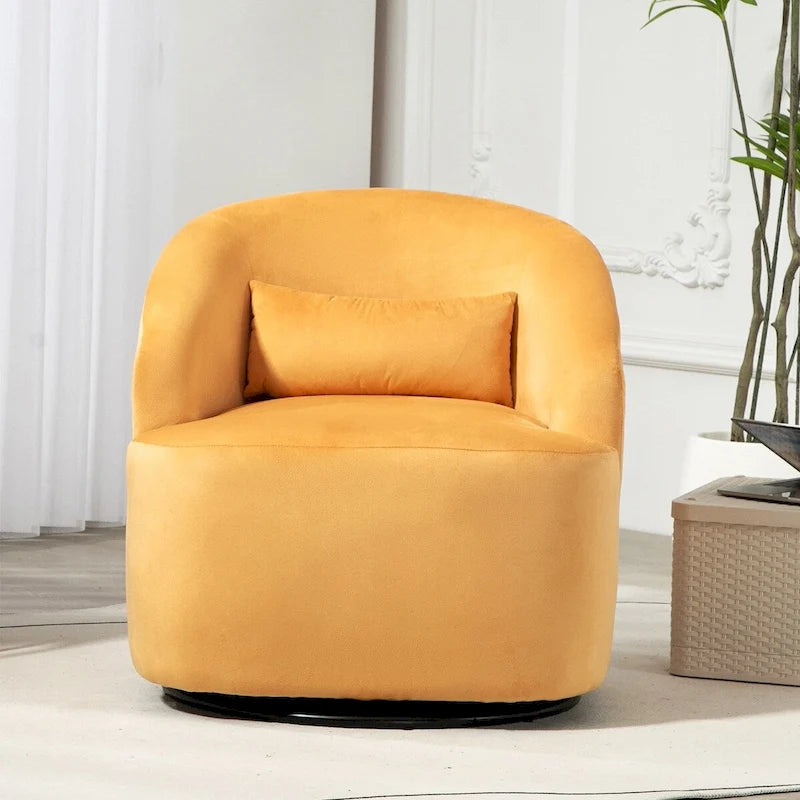 US Pride Furniture Accent Chair with Barrel-shaped Design and 360 Degree Swivel Feature