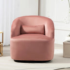 US Pride Furniture Accent Chair with Barrel-shaped Design and 360 Degree Swivel Feature