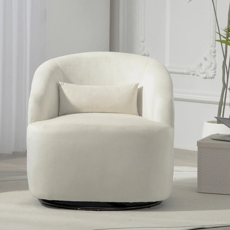 US Pride Furniture Accent Chair with Barrel-shaped Design and 360 Degree Swivel Feature