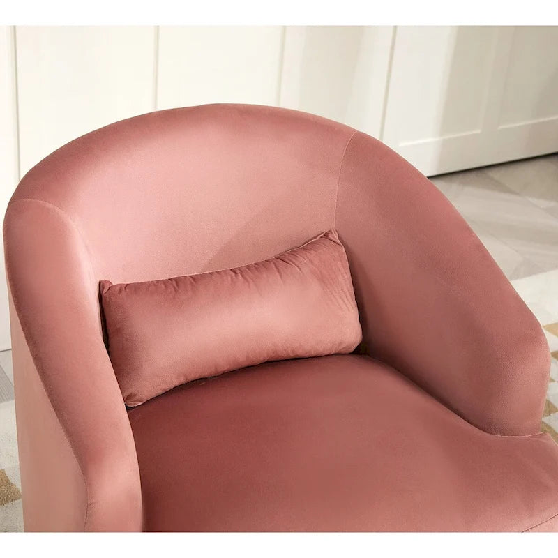 US Pride Furniture Accent Chair with Barrel-shaped Design and 360 Degree Swivel Feature