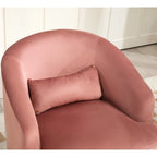 US Pride Furniture Accent Chair with Barrel-shaped Design and 360 Degree Swivel Feature