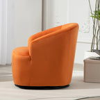 US Pride Furniture Accent Chair with Barrel-shaped Design and 360 Degree Swivel Feature
