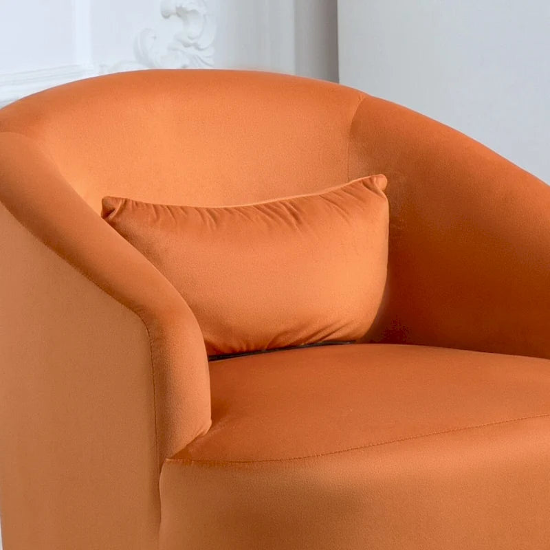 US Pride Furniture Accent Chair with Barrel-shaped Design and 360 Degree Swivel Feature