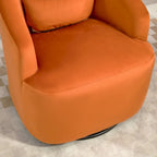 US Pride Furniture Accent Chair with Barrel-shaped Design and 360 Degree Swivel Feature
