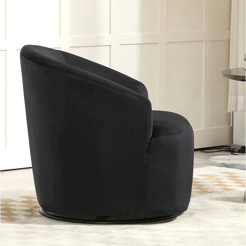 US Pride Furniture Accent Chair with Barrel-shaped Design and 360 Degree Swivel Feature