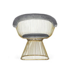 Modrest Beryl Modern Grey Velvet & Gold Dining Chair
