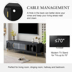 Modern TV Stand for 70+ Inch TV, Entertainment Center TV Media Console Table,with 3 Shelves and 2 Cabinets