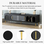 Modern TV Stand for 70+ Inch TV, Entertainment Center TV Media Console Table,with 3 Shelves and 2 Cabinets