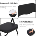6 Folding Chairs with Cushion, with Non-Slip Feet Pads