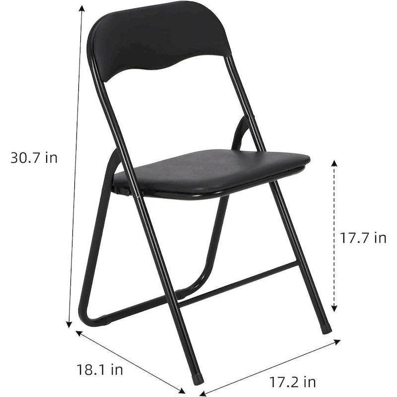 6 Folding Chairs with Cushion, with Non-Slip Feet Pads