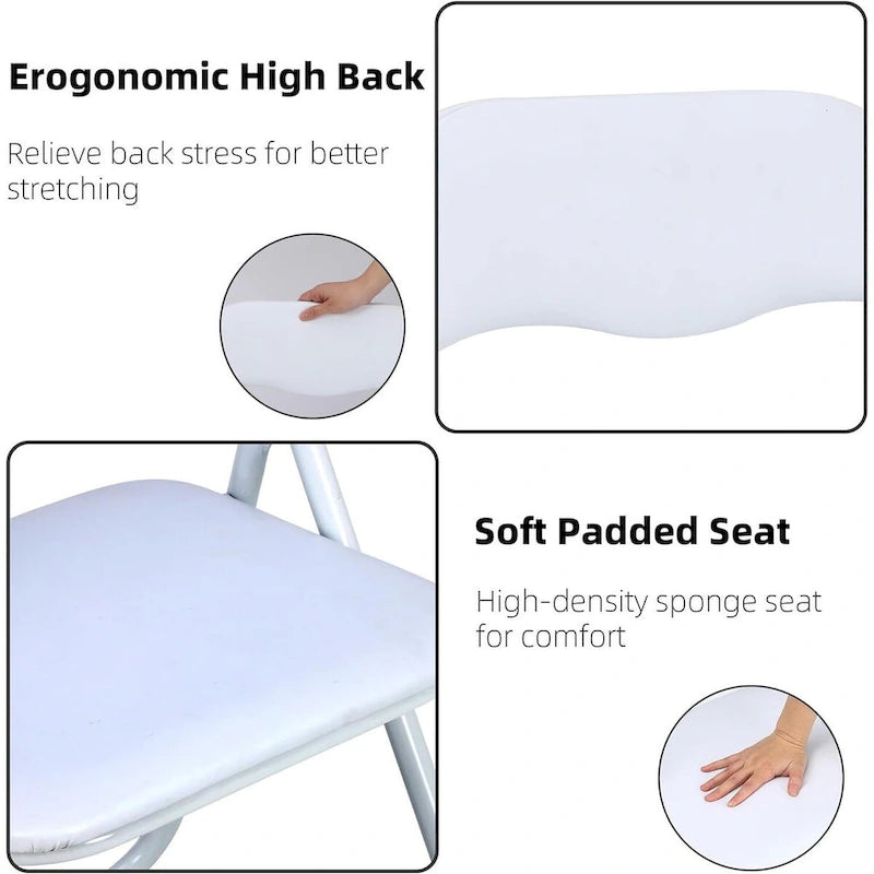 6 Folding Chairs with Cushion, with Non-Slip Feet Pads