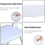 6 Folding Chairs with Cushion, with Non-Slip Feet Pads