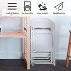6 Folding Chairs with Cushion, with Non-Slip Feet Pads