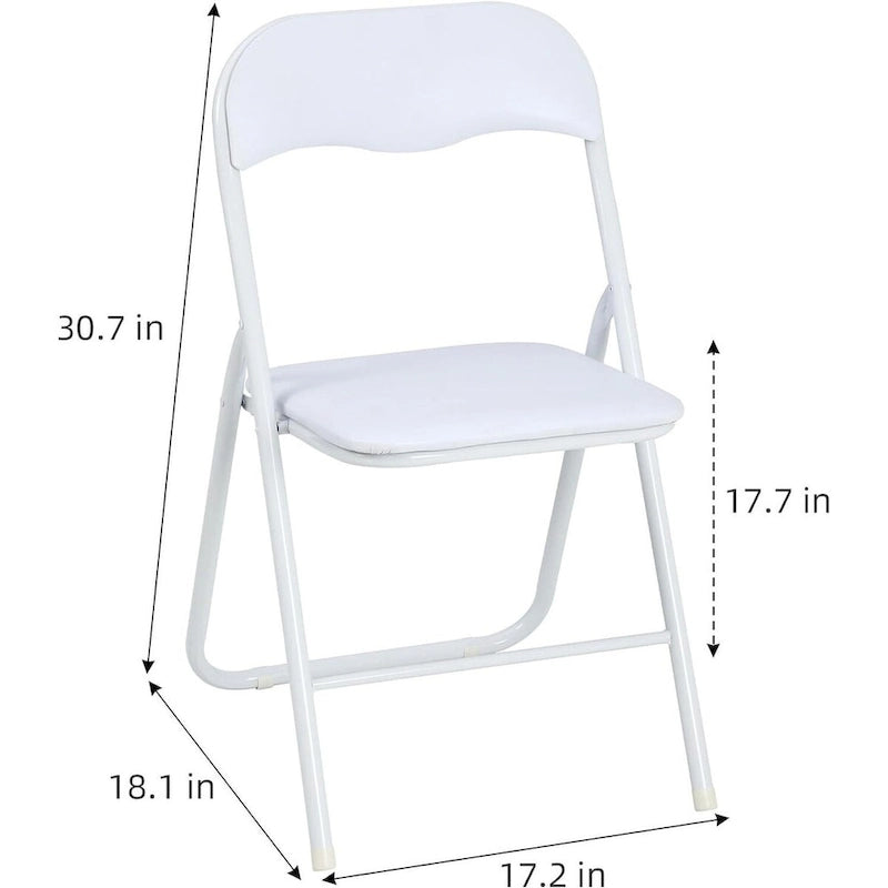 6 Folding Chairs with Cushion, with Non-Slip Feet Pads